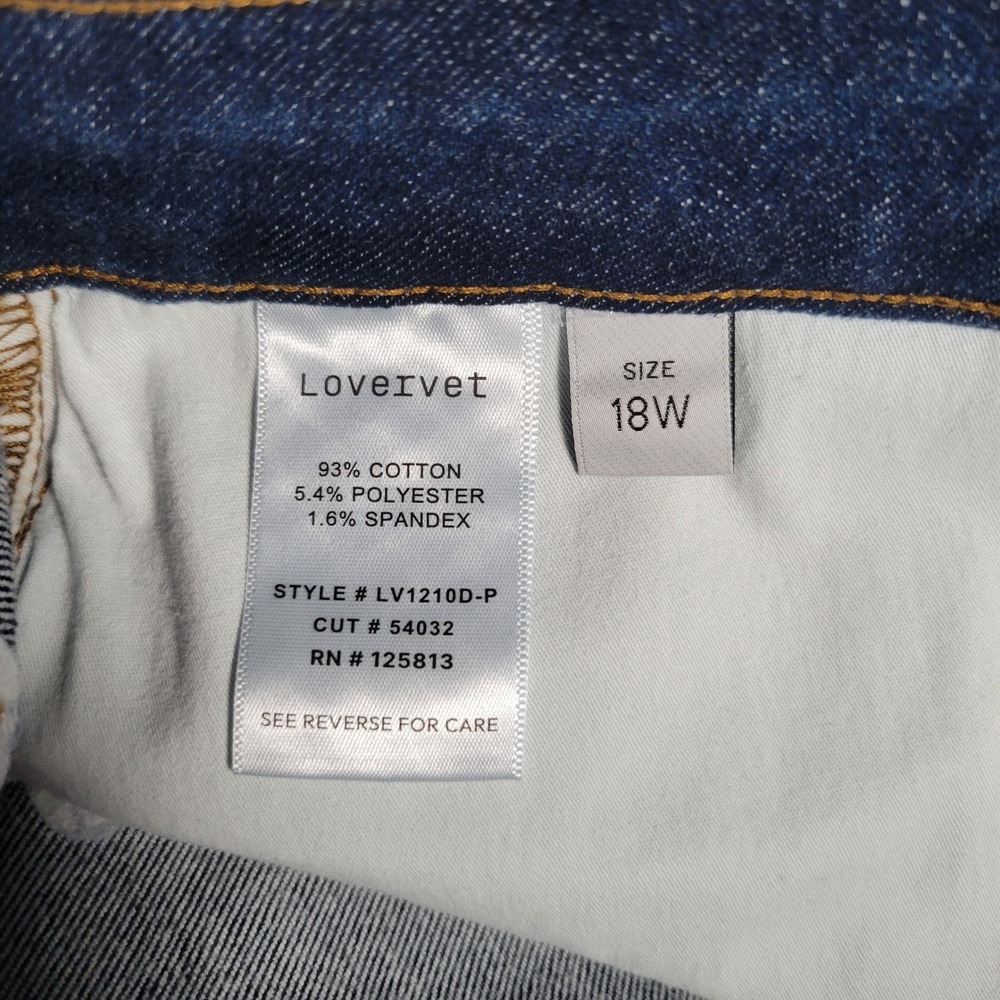 Lovervet Vervet Jean‎ Women 36x36(Actual 36x34Dark Indigo Wide Leg Tummy Control - Picture 13 of 16